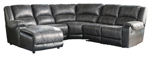 Nantahala Signature Design by Ashley 5-Piece Reclining Sectional with Chaise