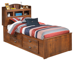 Signature Design by Ashley Barchan Twin Bookcase Bed with 4 Storage Drawers