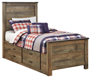 Signature Design by Ashley Trinell Twin Panel Bed with 2 Storage Drawers
