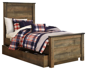 Signature Design by Ashley Trinell Twin Panel Bed with 1 Large Storage Drawer