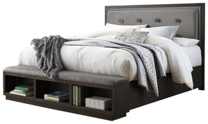 Signature Design by Ashley Hyndell California King Upholstered Panel Bed with Storage
