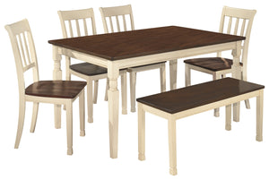 Whitesburg Signature Design 6-Piece Dining Room Set with Dining Room Bench